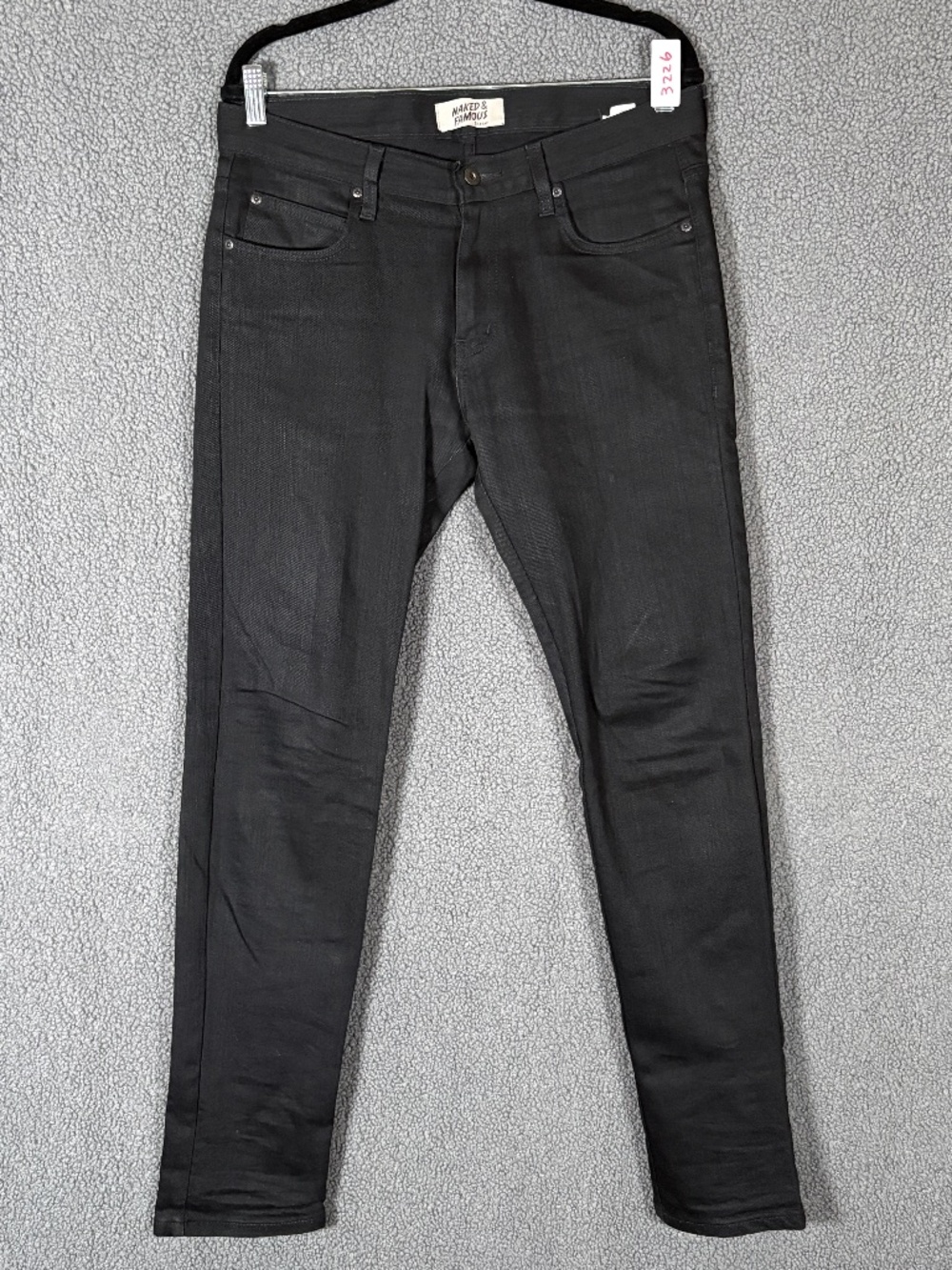 Naked & Famous Super Guy Slim Tapered Stretch Jeans - Men's Size 33*33 - Black